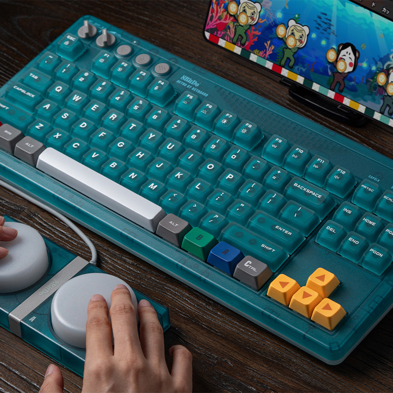 8BitDo Retro 87 Keyboard - Clear Blue (Ships on Aug 14. 2026)