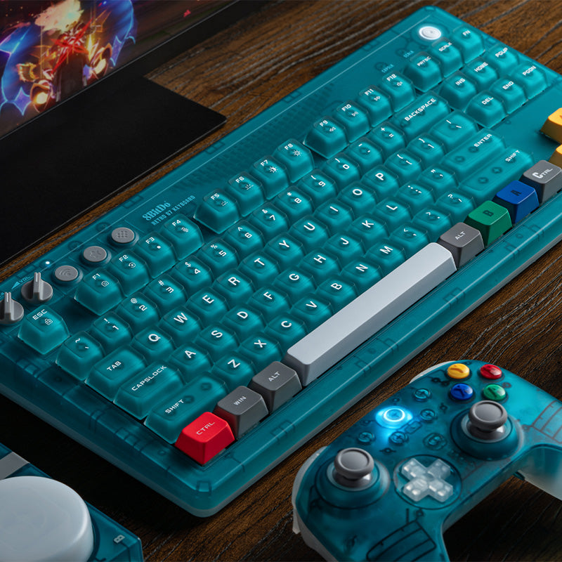 8BitDo Retro 87 Keyboard - Clear Blue (Ships on Aug 14. 2026)