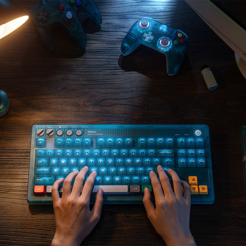 8BitDo Retro 87 Keyboard - Clear Blue (Ships on Aug 14. 2026)